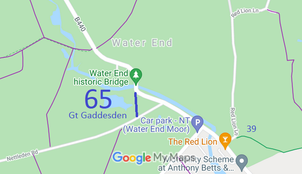 Map showing Great Gaddesden 65