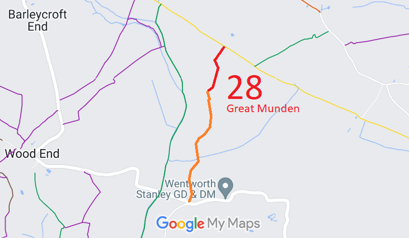Map showing Great Munden 28 byway