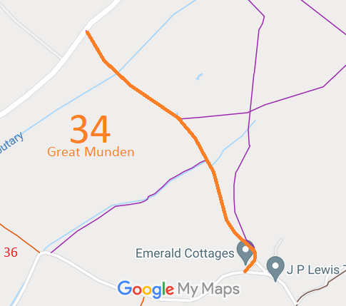 Map showing Great Munden 34