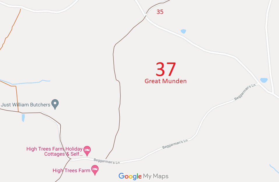Map showing Great Munden 37 byway