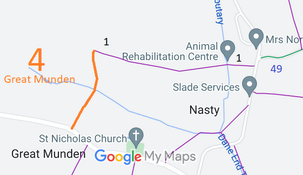 Map showing Great Munden 4