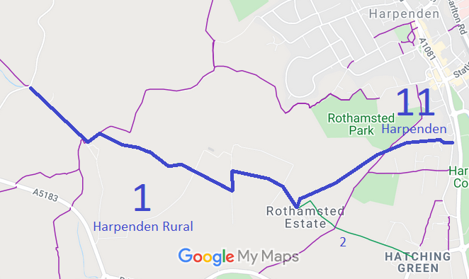 Map showing Harpenden 11