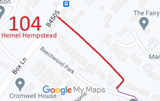 Map showing recorded Hemel Hempstead paths
