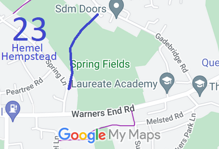 Map showing recorded Hemel Hempstead paths