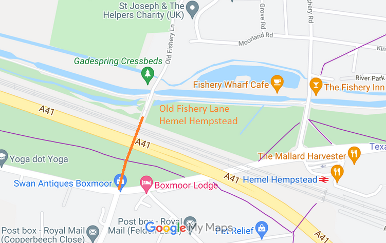 Map showing recorded Hemel Hempstead paths