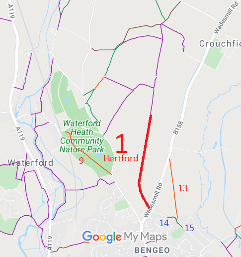 Map showing Hertford 1