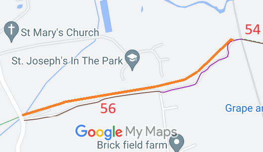 Map showing recorded Hertford paths