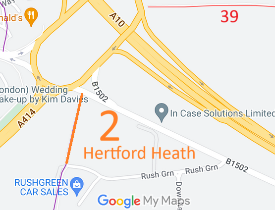Map showing recorded Hertford Heath paths