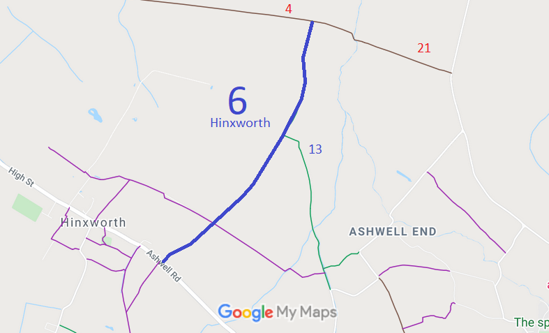 Map showing Hinxworth 6