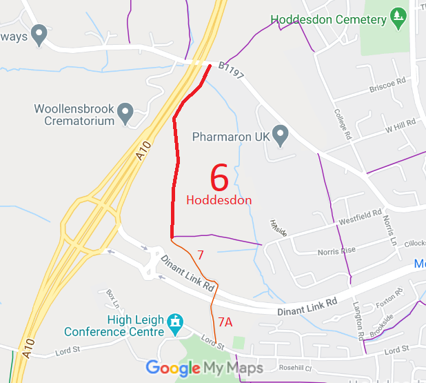 Map showing Hoddesdon 6