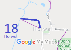 Map showing Holwell 18 bridleway
