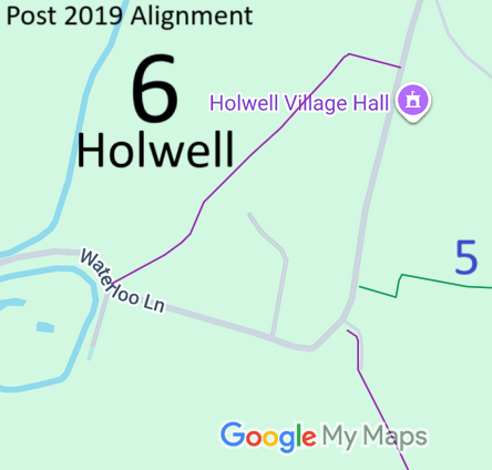 Map showing recorded Holwell paths