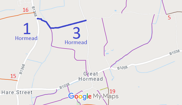 Map showing Hormead 1