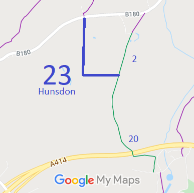 Map showing Hunsdon 23