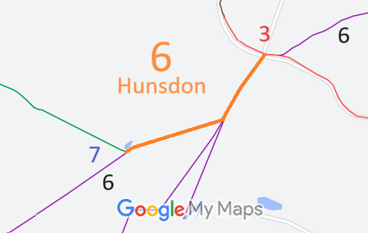 Map showing recorded Hunsdon paths