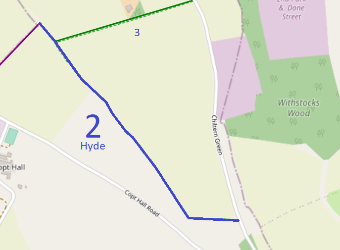 Map showing recorded paths