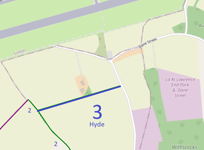 Map showing recorded paths