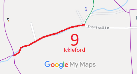 Map showing recorded Ickleford paths