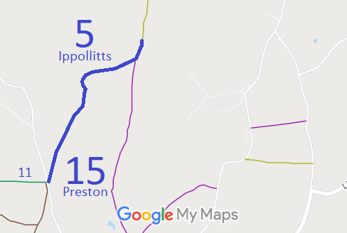 Map showing Ippollitts 5 BW