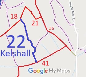 Map showing Kelshall 22 bridleway