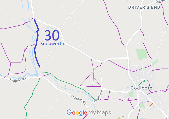 Map showing Knebworth 30