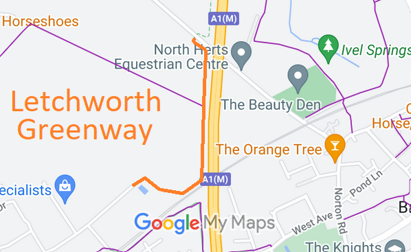 Map showing recorded Letchworth paths