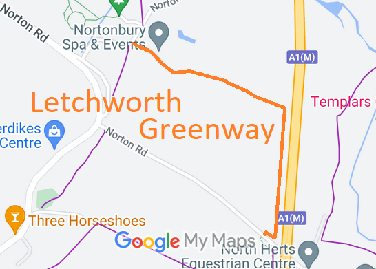 Map showing recorded Letchworth paths