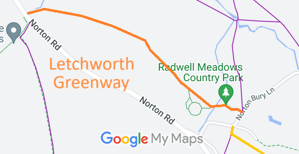 Map showing recorded Letchworth paths