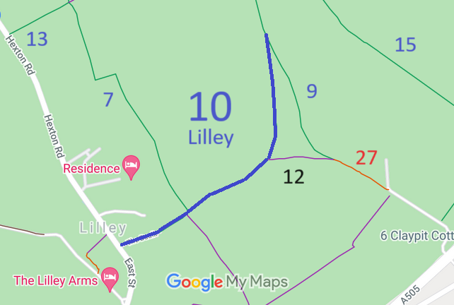 Map showing recorded Lilley paths