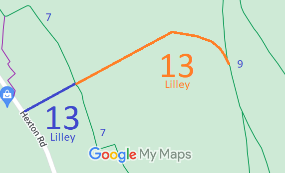 Map showing recorded Lilley paths