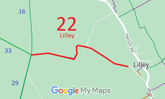 Map showing recorded Lilley paths