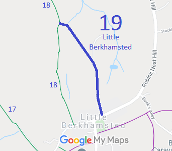 Map showing Little Berkhamsted 19 bridleway