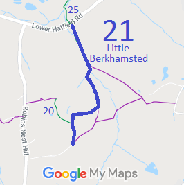 Map showing Little Berkhamsted 21 bridleway