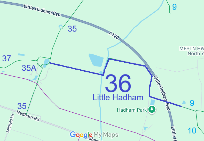 Map showing recorded Little Hadham paths