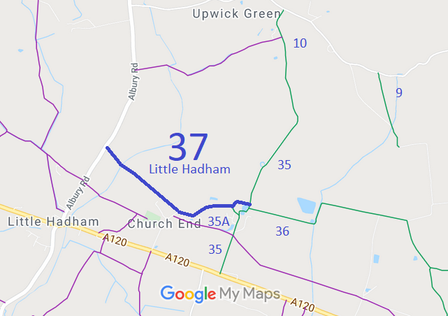 Map showing Little Hadham 37