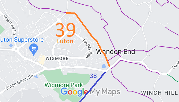 Map showing recorded Hertfordshire paths