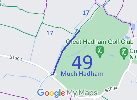 Map showing recorded Much Hadham paths