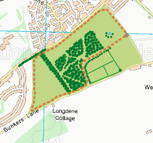 Map showing recorded Nash Mills path