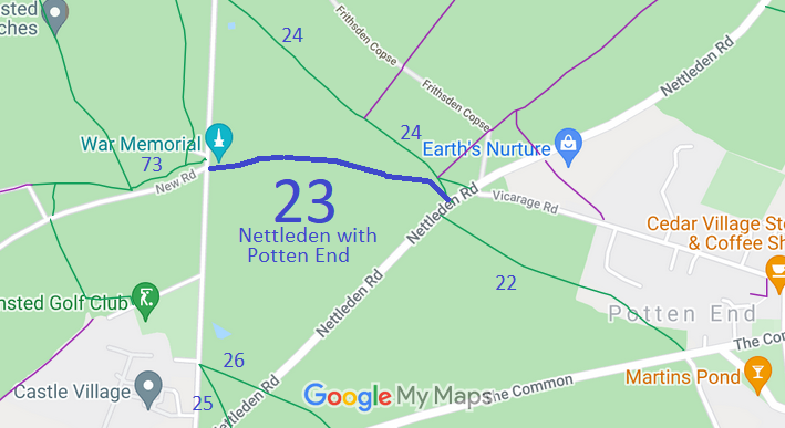Map showing Nettleden with Potten End 23