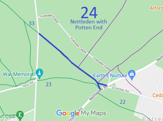 Map showing Nettleden with Potten End 24