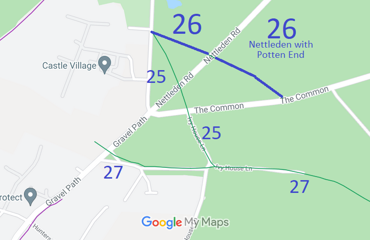 Map showing Nettleden with Potten End 26