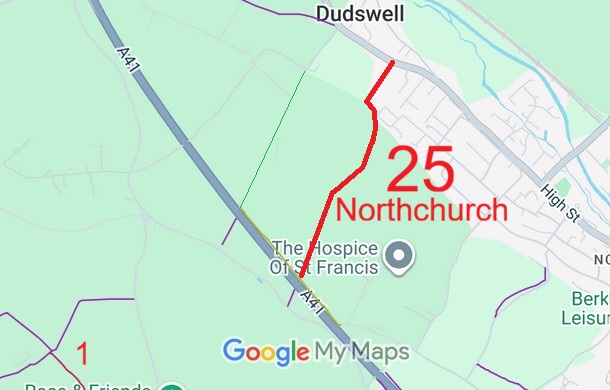 Map showing recorded Hertfordshire paths