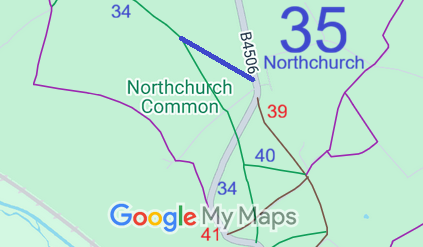 Map showing recorded Hertfordshire paths