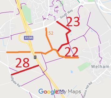 Map showing North Mymms 22