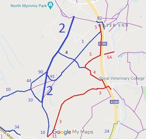 Map showing North Mymms 2