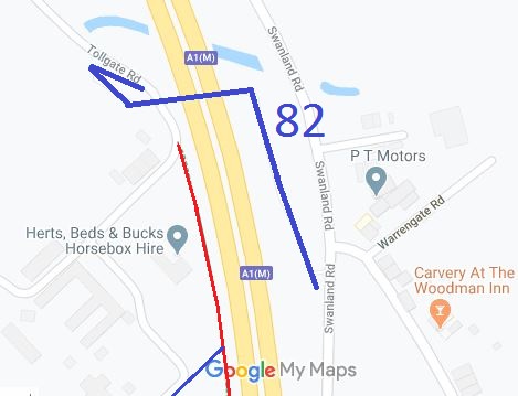 Map showing North Mymms 82
