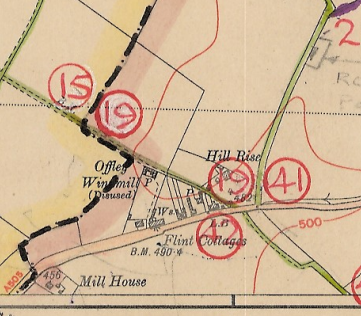 Map of recorded paths in Offley