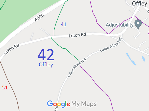 Map of recorded paths in Offley