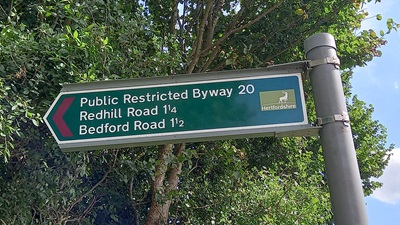 Sign at Western end