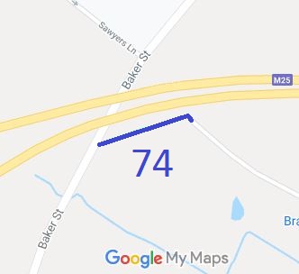 Map showing Potters Bar 74 bridleway